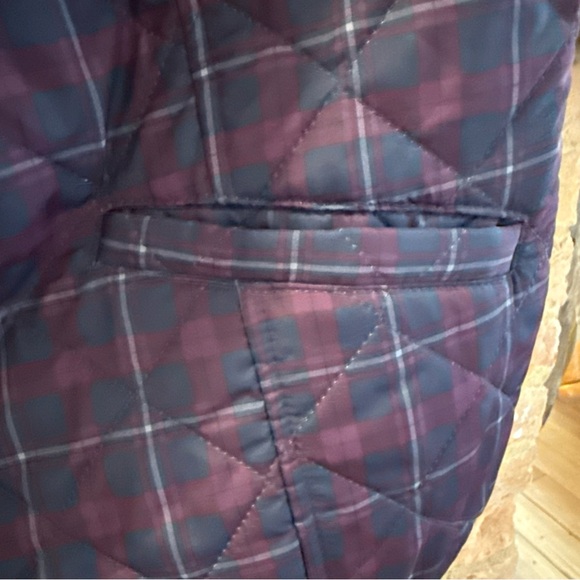 Talbots Navy Plaid Quilted Vest - Picture 6 of 8